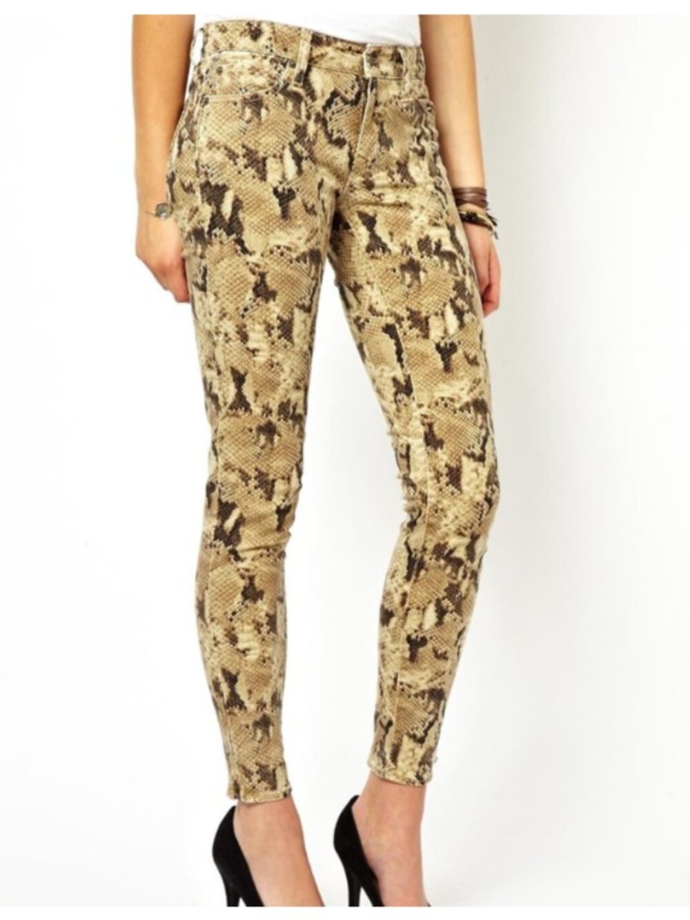Denim & Supply Ralph Lauren Brown Snake-Print Jeans